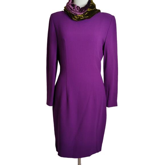 Gai Mattiolo Couture Vintage Velvet Cowl Neck Long Sleeves Mini Dress Size 44 - Picture 1 of 10